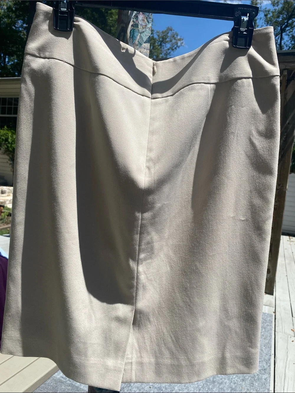 Anne Klein Stretch Cream Pencil Skirt